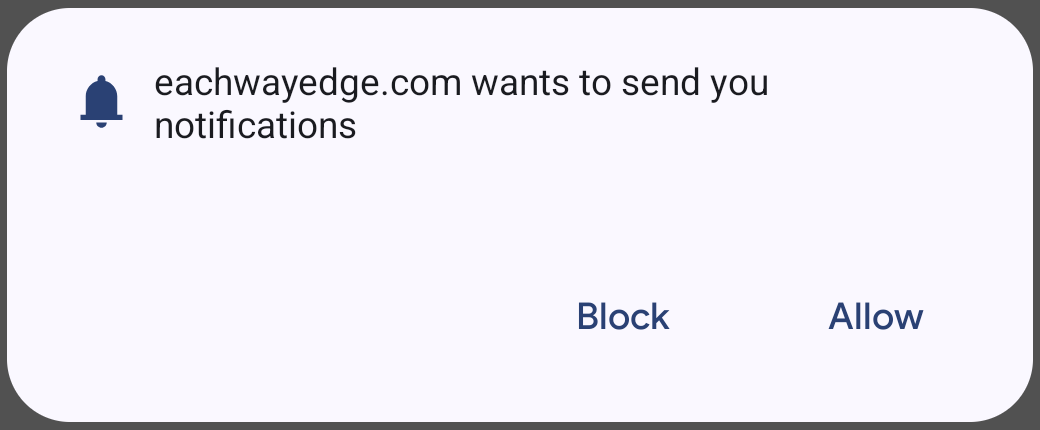 Chrome on Android asking to allow notifications